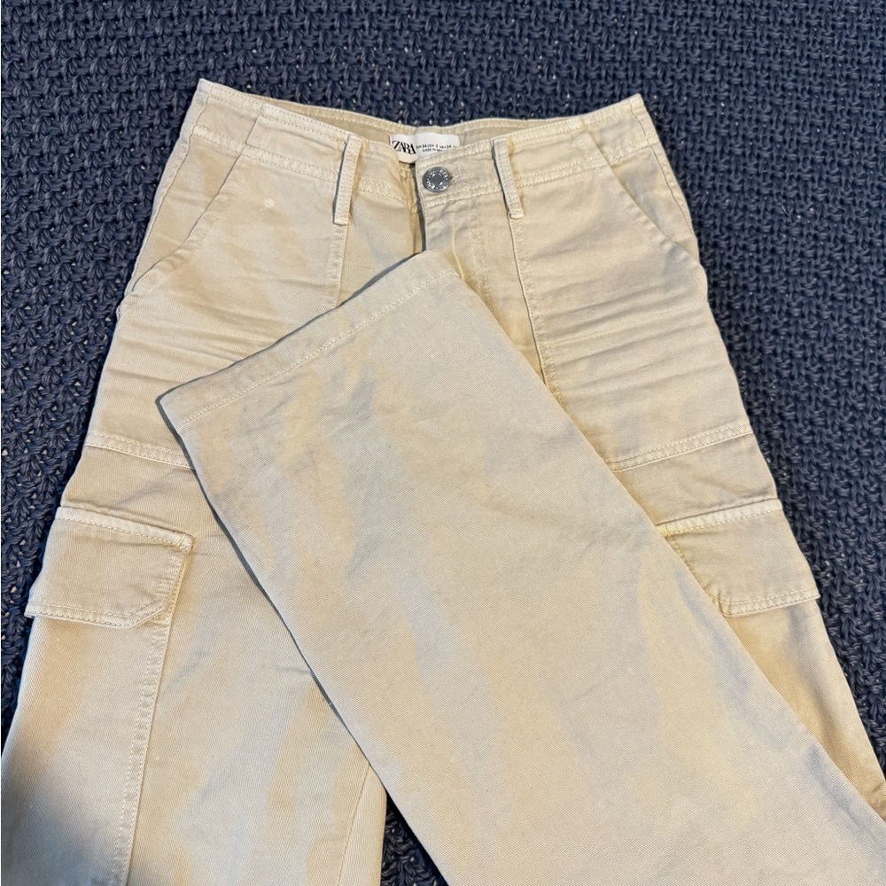 Zara Beige Utility Trousers